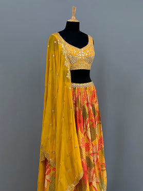 Floral Georgette Lehenga