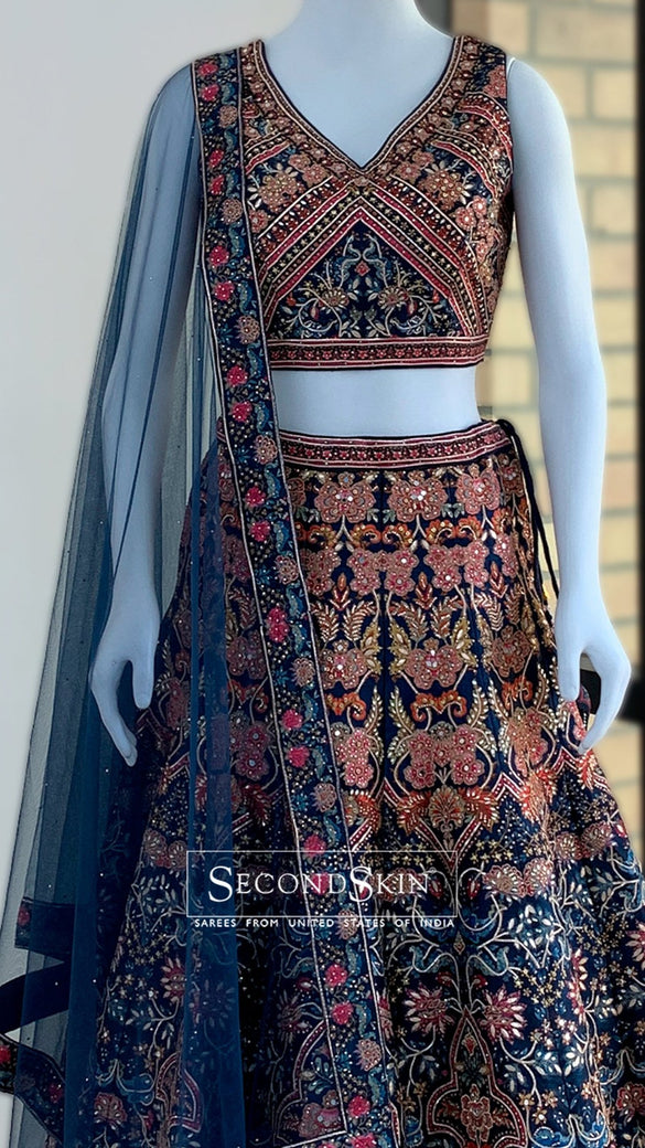 Navy-Blue Lehenga Set