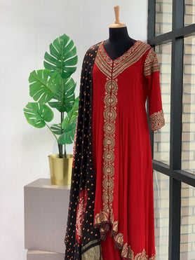 Red Georgette Anarkali