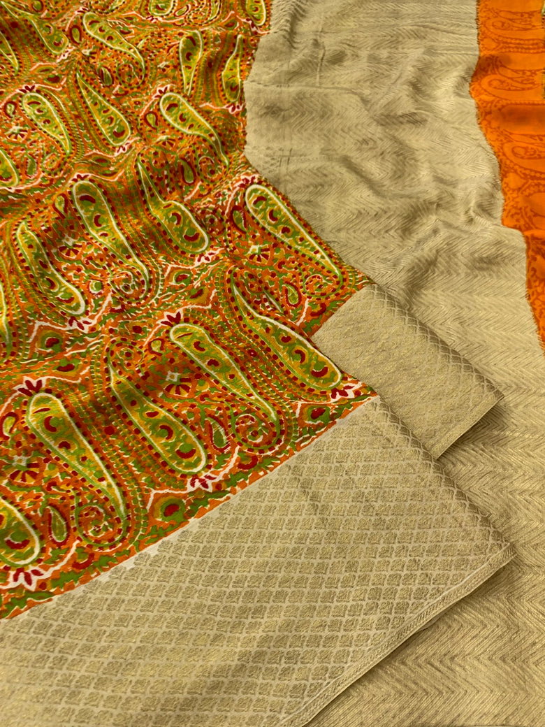 Mysore Silk Saree In Multi-Colour