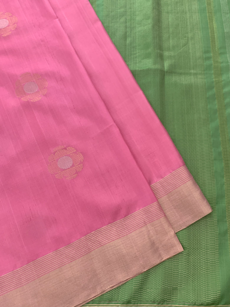 Soft Silk Saree Light-Pink In Colour