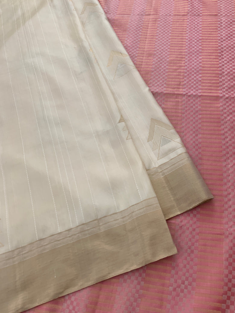 Soft Silk Saree Cream In Colour