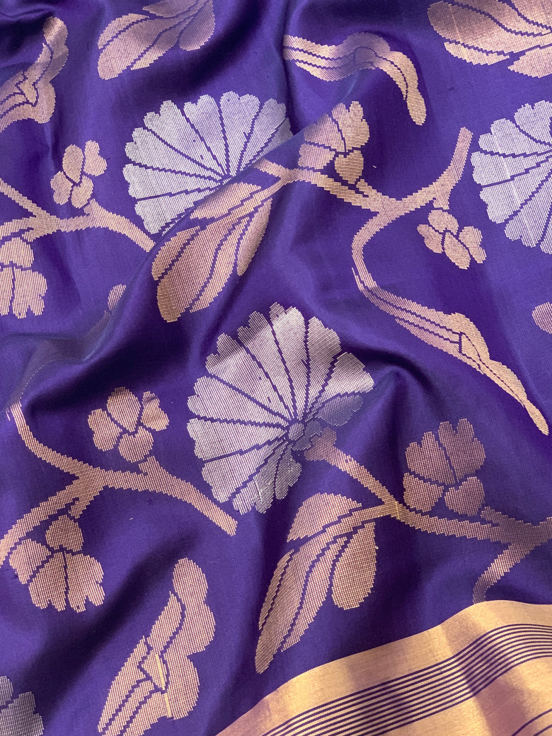 Soft Silk Saree Purple In Colour